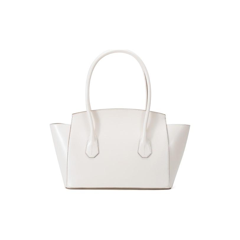 Bally Solid Color Design Embossed Cowhide Tote Shoulder Bag Women Bags Bone-White SANDAH-63