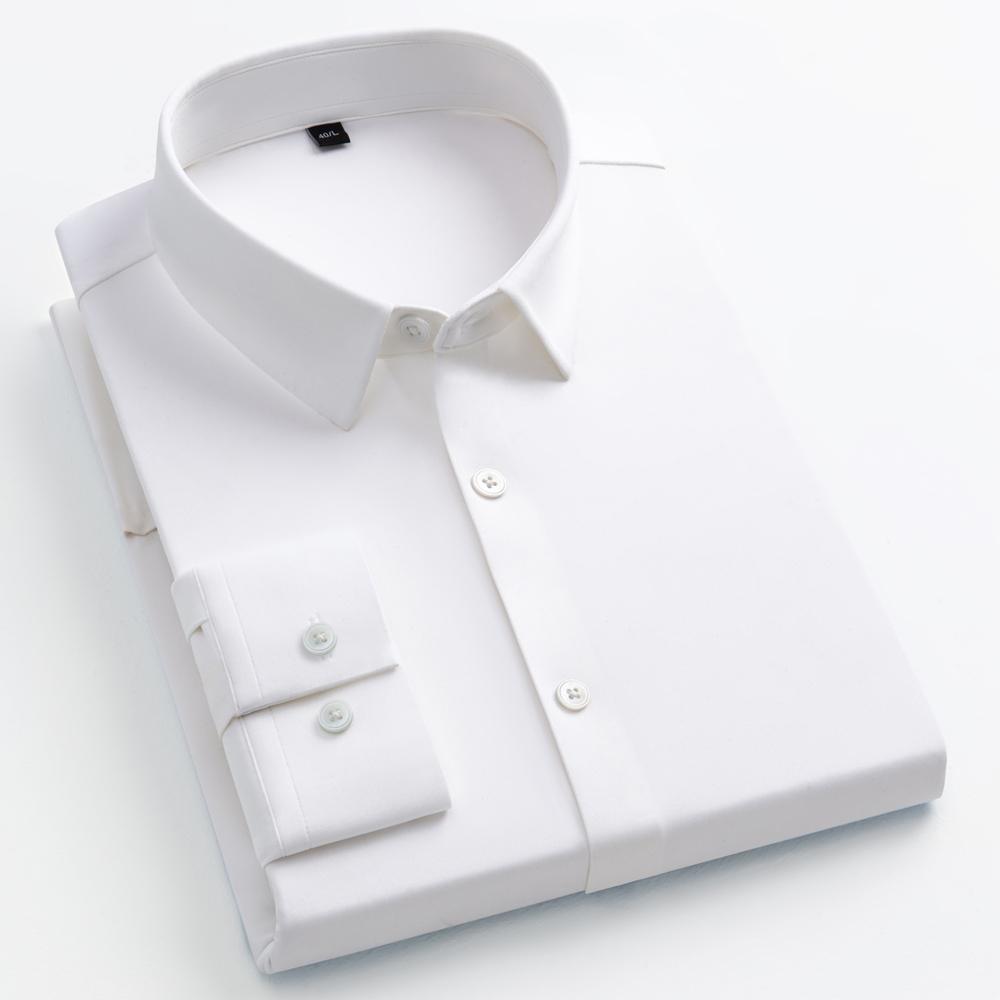 Мужская рубашка с длинным рукавом, не требующая глажки, влагоотводящая, тянущаяся в 4 направлениях, супермягкая, повседневная, на пуговицах