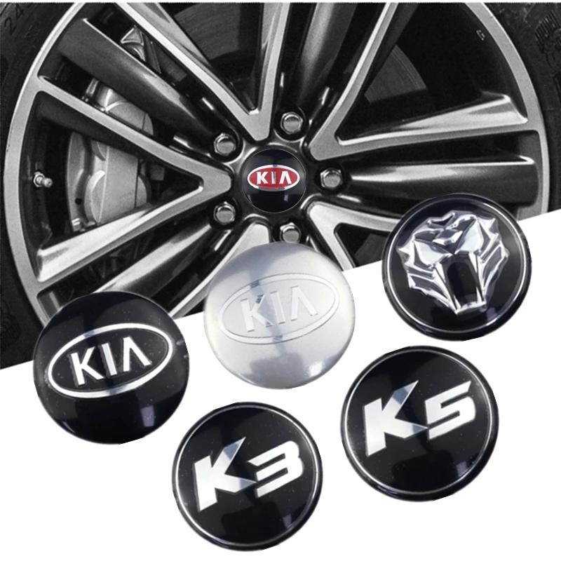 AABJA1 4pcs Car Wheel Center Hub Sticker Decal for KIA K3 K5 Sorento Ceed Picanto Forte Optima Stinger Sportage R Rio Soul Accessories