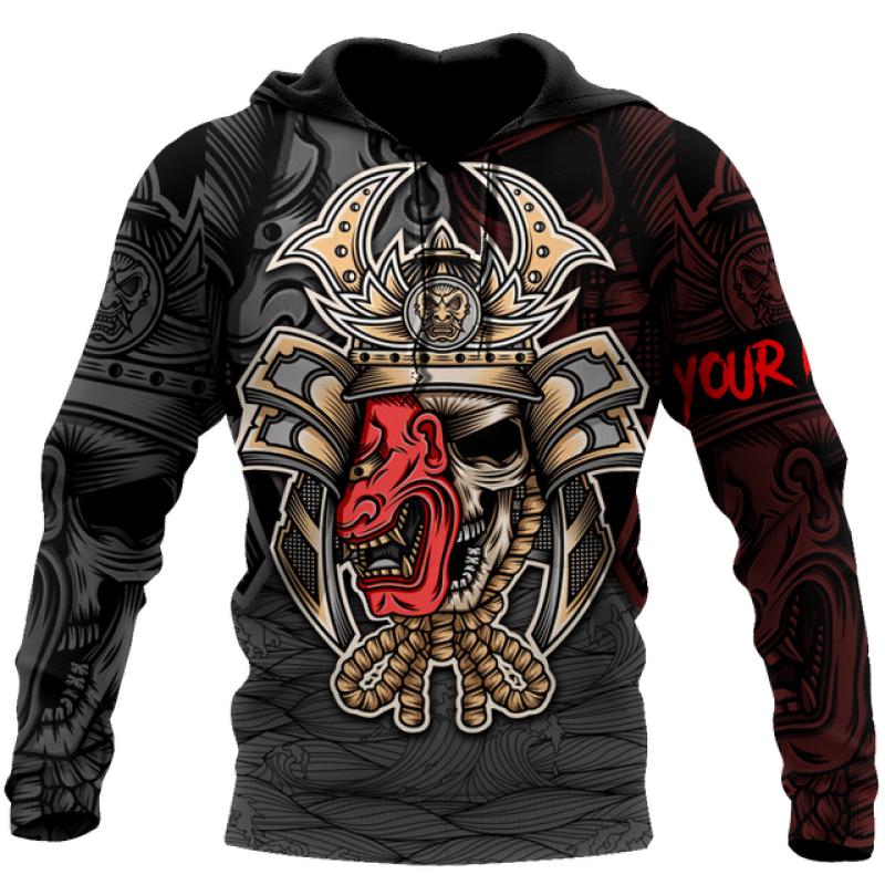 Весенне-осенняя японская татуировка самурая с 3D принтом, мужские толстовки, толстовка в стиле Харадзюку, Повседневная куртка унисекс, пуловер с длинными рукавами