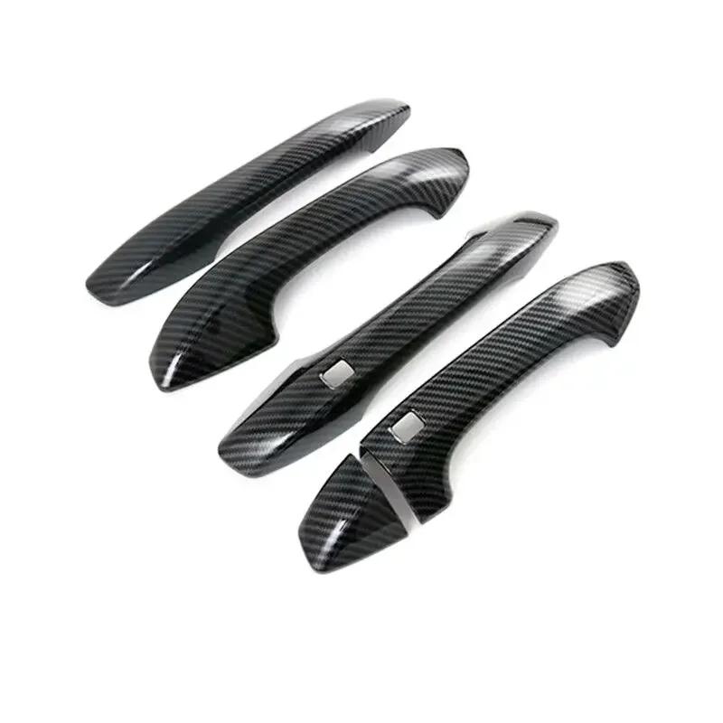 Car Decoration Door Handle Cover For Kia Optima K5 DL3 - Cars Accessories Carbon Fiber Glossy Black Silver