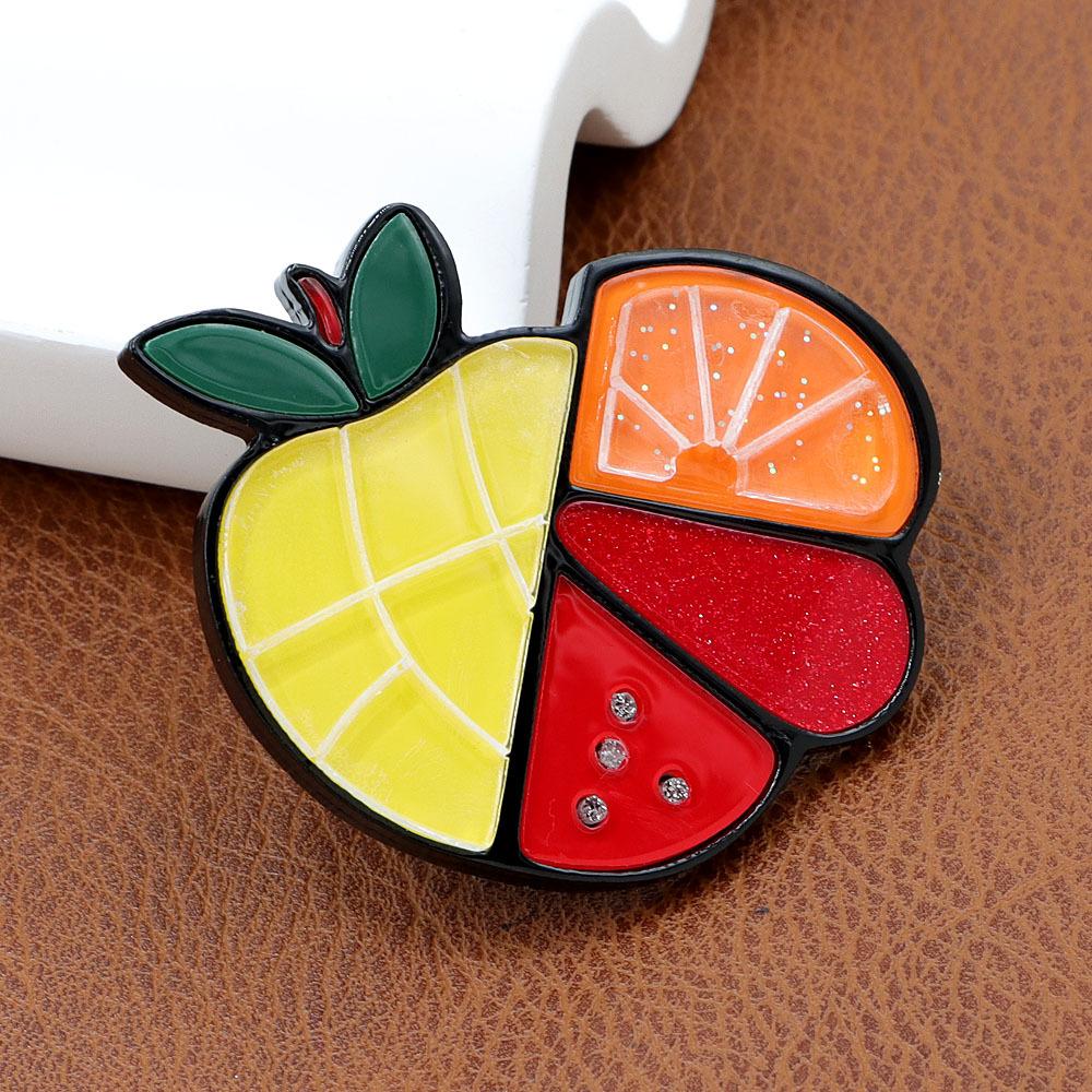 Брошь ручной работы из акрилового листа, соединенного встык, оранжевый арбузный фрукт