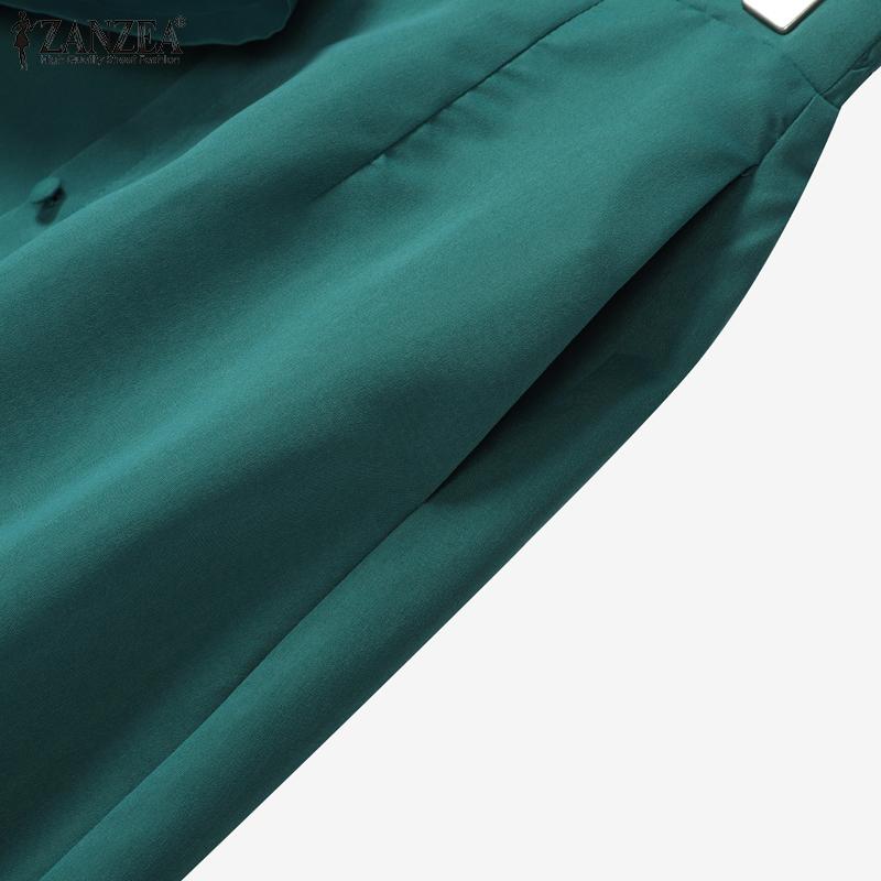 ZANZEA Женские летние комплекты из двух частей: блузка с коротким рукавом и длинные юбки