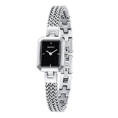 BERNY Watch Ladies Women Quartz Watch Женские кварцевые часы Женские часы Прямоугольные мини-часы Модные минималистичные часы 3 ATM Водонепроницаемые из нержавеющей стали Съемные