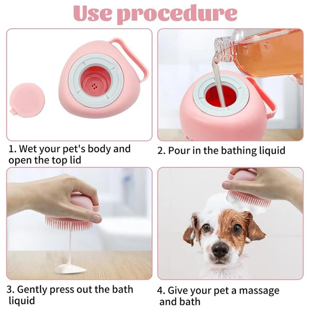 Bathroom Massage Comb Soft Silicone Silicone Bath Brush Safety Shampoo Brush Dog Cat