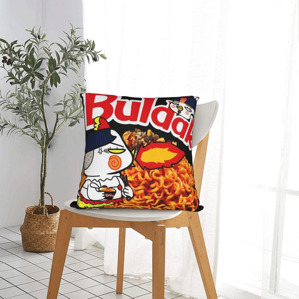 Наволочка Buldak Hot Chicken Ramen Loves Кавайная наволочка для дивана, кушетки, кровати, гостиной