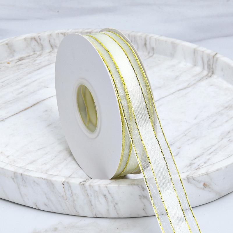 Декоративный романтический и уютный алфавит ручной работы с золотым краем из атласной пряжи, прозрачная лента, цветная лента для упаковки торта на день рождения, галстук, цветочные украшения