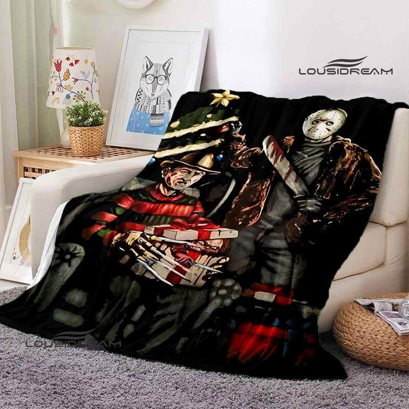 Friday the 13th Jason Print Blanket Fashion Home Decor Flannel Soft Cozy Blanket Home Travel Essential Birthday Gifts