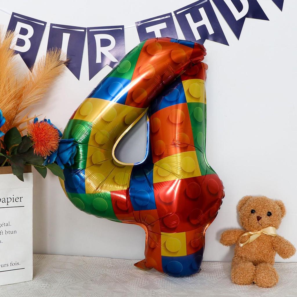 32-Inch US Number Birthday Party Balloons - Individual Aluminum Film