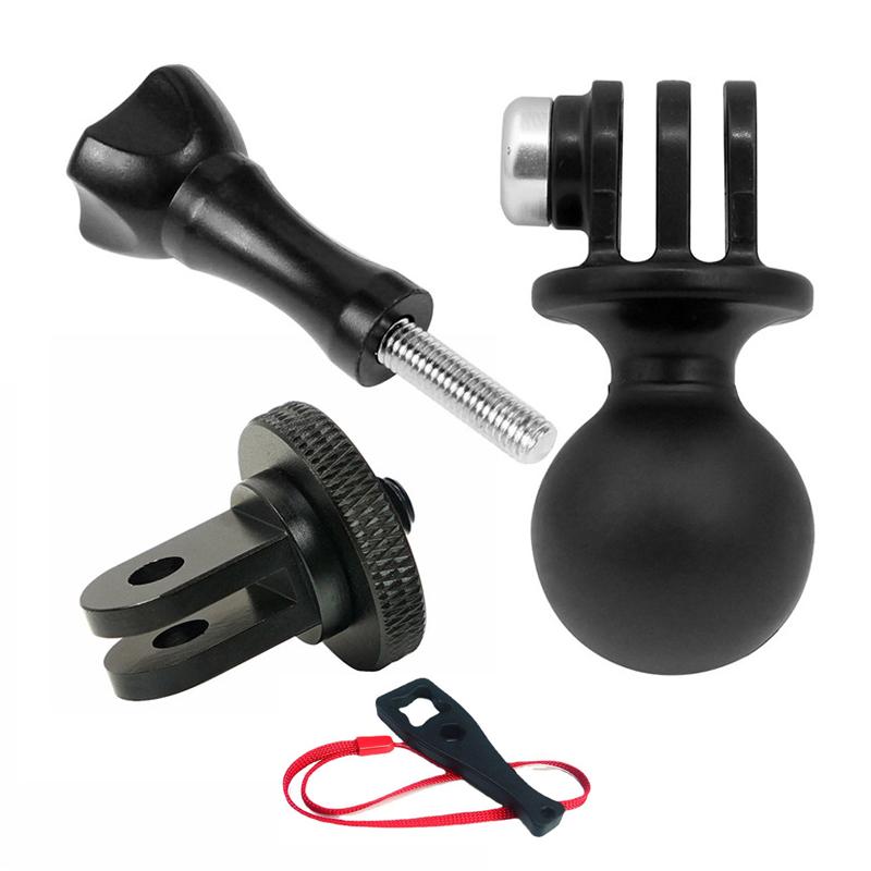 Ball Mount Adapter for Gopro Hero 13 12 11 10 DJI Insta360 X4 AKASO SJCAM Sports Camera For RAM Mounts Rotating Ball Head Mount