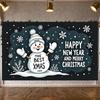 Winter Background Snowman Happy New Year Banner Xmas Display Snowflake Decor Holiday Background For Indoor Decoration Photo