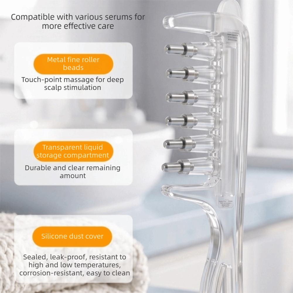 Rolling Metal Teeth Hair Growth Comb Built-in Liquid Reservoir Hair Care Comb Scalp Beard Car