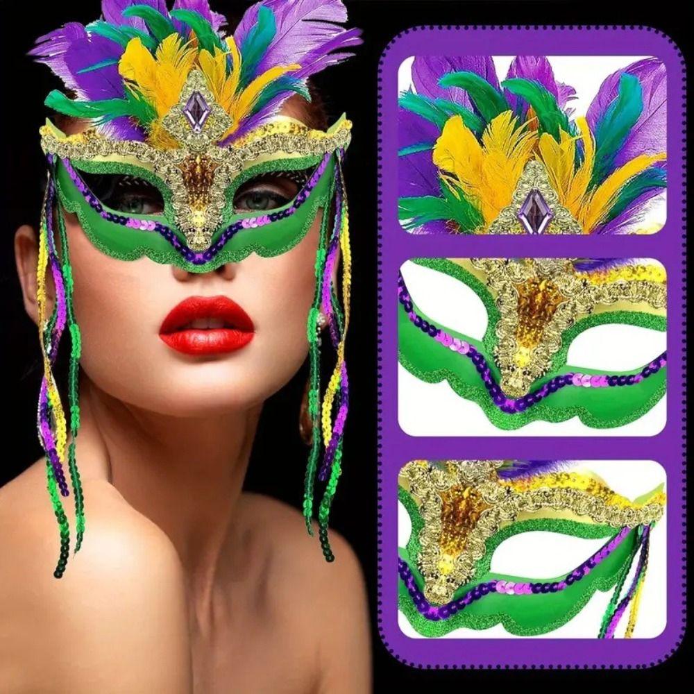 Party Supplies Carnival Mask Makeup Venice Masquerade Masks Queen Peacock Feather Mask Women