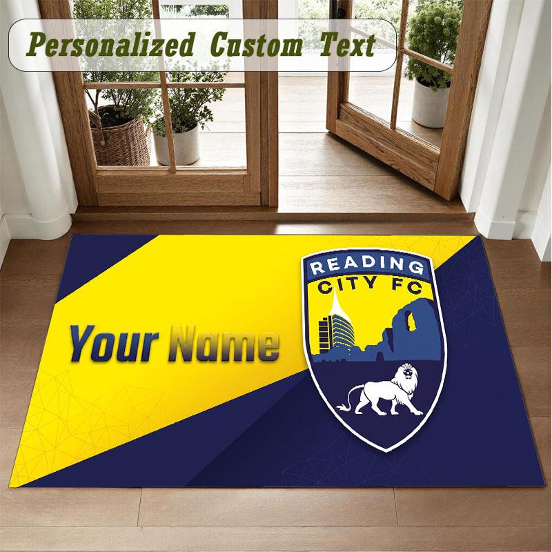 Crystal Velvet Square Rug Custom NameReading FC Pattern Non Slip Home Floor Decor Rug