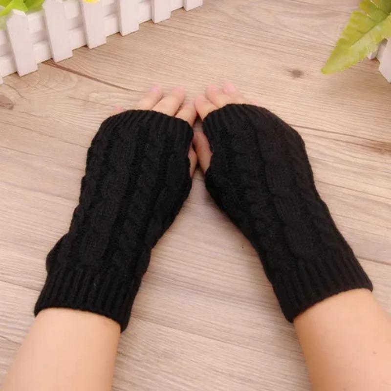 1 Pair Winter Gloves Female Fingerless Gloves Without Fingers Women Cashmere Warm Winter Gloves Hand Wrist Warmer Mittens
