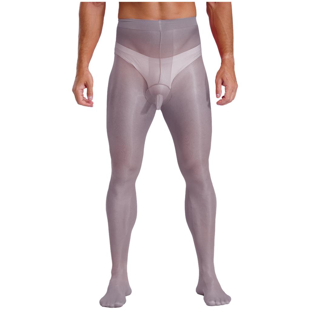 Мужские прозрачные эластичные колготки с эластичной талией, леггинсы для переодевания, глянцевые колготки для выступлений в косплее