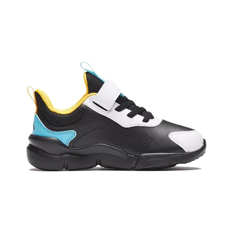 Anta Kids Velcro Non-Slip Low-Top Running Shoes Kids Sneaker Black White A312339922-6