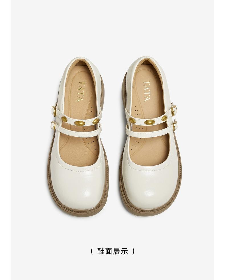 TATA/He She 2025 Autumn Shopping Mall Same Style Shallow Mouth Women's Fashion Mary Jane Shoes