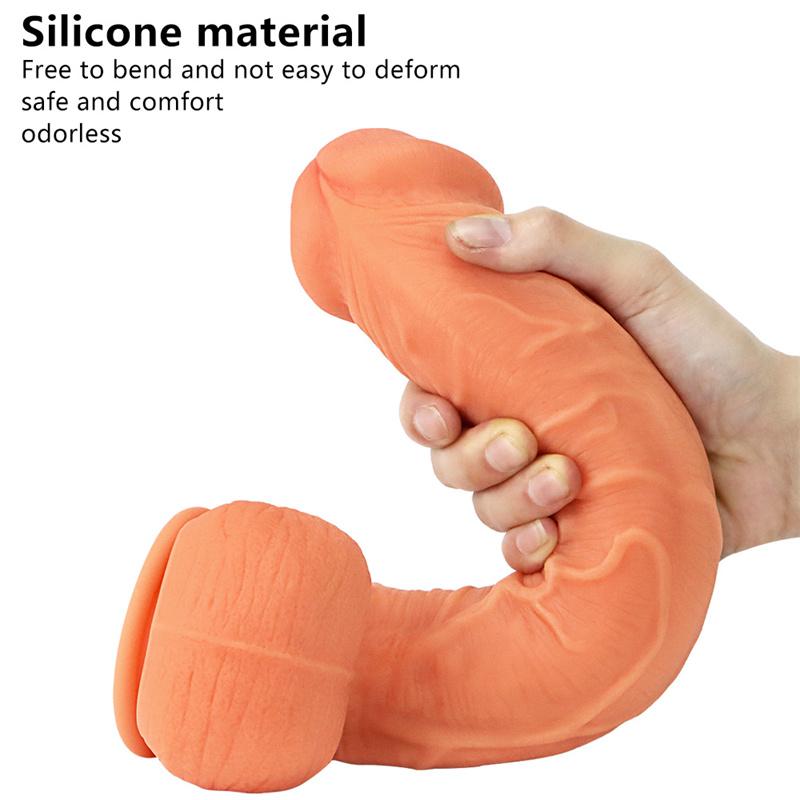 Women's Oversized Dildo Silicone Sucker Manual Double Layer Oversized 35cm Super Soft Adult Products