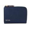 Чехол Paul Smith из натуральной кожи с застежкой-молнией и соломенной зернистостью, 2 ключа, чехол для ключа с именем кошелька для монет [имя выгравировано] (Без гравировки, темно-синий)