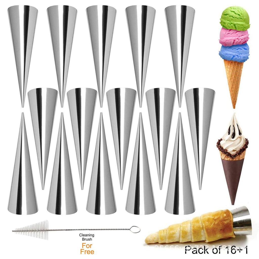 Stainless Steel Croissant and Pastry Molds - Cream Horn Baking Cones
