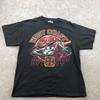 Футболка West Coast Choppers Мужская L Черная с Графикой Костей Мотоцикла Байкерская