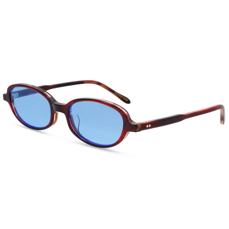 Высококачественные солнцезащитные очки Polygon Oval Acetate, женские ретро-очки в литературном стиле, дизайнерские очки UV400 для активного отдыха, мужские солнцезащитные очки