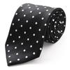 Michiko London Brand Made In Pin Dot Pattern Necktie, Japan, 100% Silk, (Black, E)