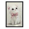 Plakat Urocza Kotek Z Różową Kokardką Plakat Urocza Kotek Z Różową Kokardką, 40X50 Cm, Rama Aluminiowa Złota, Papier Matowy 230 Gsm