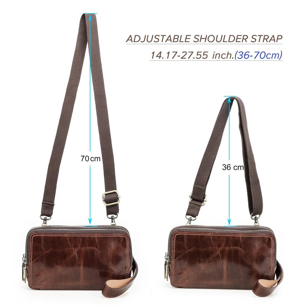 Кошельки-клатчи из натуральной кожи CONTACT'S для мужчин, сумка через плечо, сумка для телефона, кошельки для карт, многофункциональная сумка с застежкой-молнией