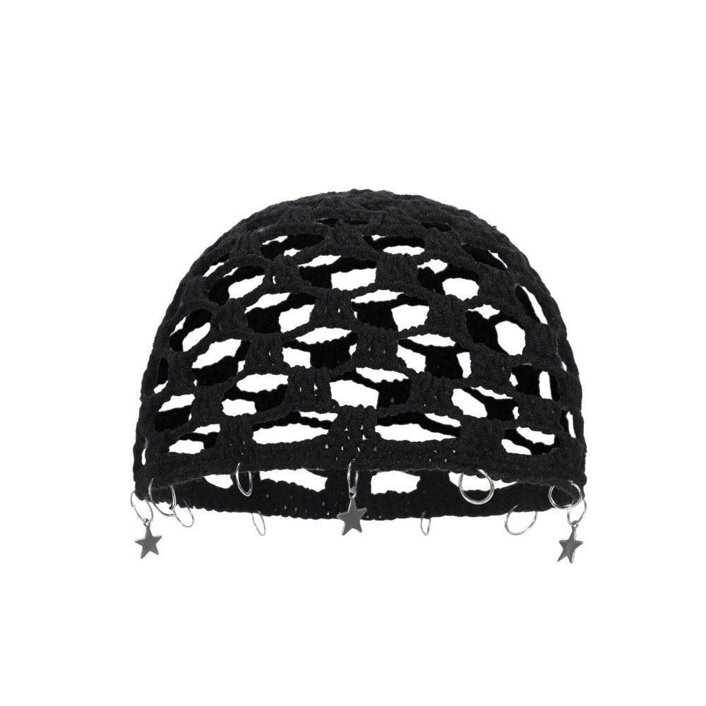 Hollow Out Crochet Hollow Knitted Hat Star Tassels Weave Cap Fashion Knit Beanies Outdoor
