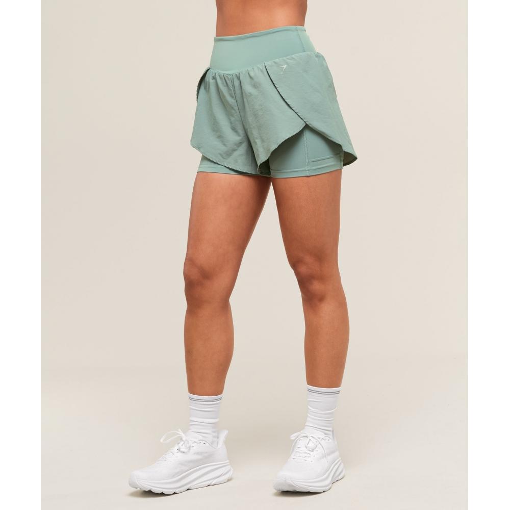 Gymshark Шорты 2 в 1 для бега, небесно-голубые B3c4d Udbp