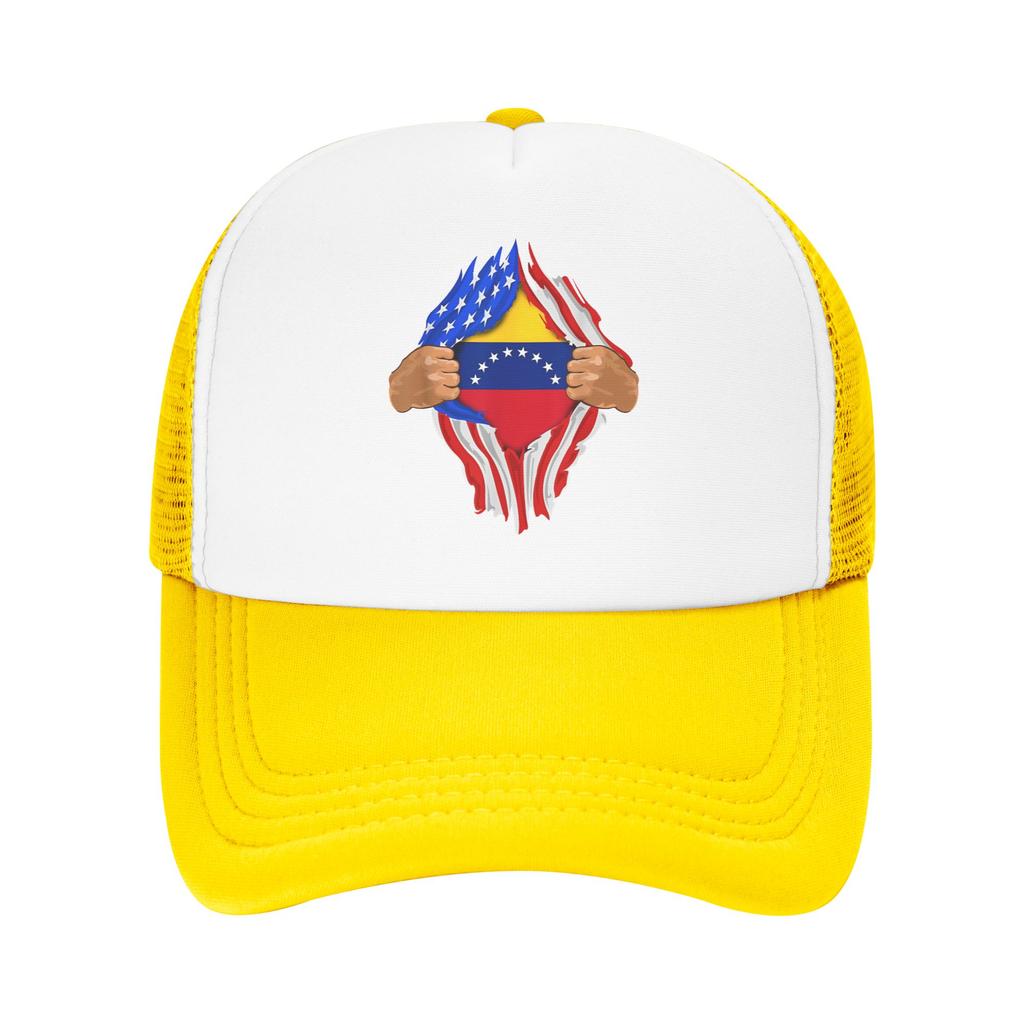 Venezuelan Blood Inside Me Venezuela Flag Mesh Baseball Cap Unisex Outdoor Trucker Hat Snapback Caps Dad Hat Summer Trucker Cap