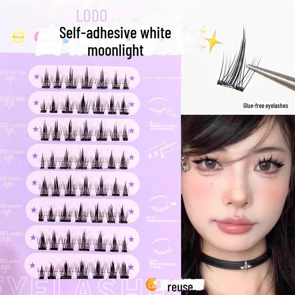 Самоклеящиеся накладные ресницы Luodou White Moonlight — не вызывают аллергии, не содержат клея, подходят для новичков