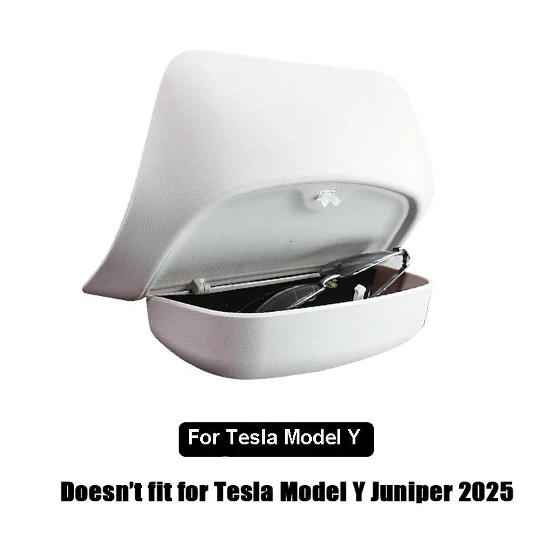 For Tesla Model Y 3 Car Glasses Box Original Car Special Design Sunglasses Sun Visor Clip Storage Box Car Modification Accessory