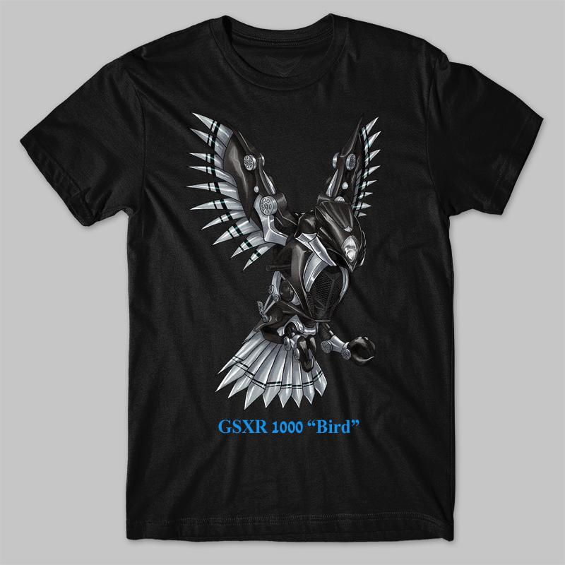 Classic Motorcycle GSXR 1000 Bird Transfiguration Inspired T-Shirt 100% Cotton Summer O-Neck Short Sleeve Casual Mens T-shirt