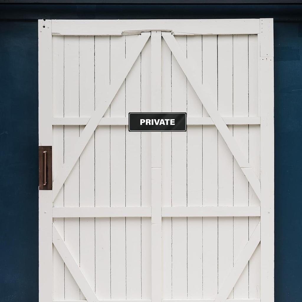 Private Sign Acrylic 9 x 3 Inches Self-Adhesive Waterproof Plastic Door Wall Sign for Business Office 4 Pack