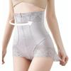 Women Postpartum High Waist Abdominal Compression Corset Underwear Zipper Lace Hip Lift Shaper Panties Silver Purple L