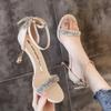 New Women Sandals Sexy High Heels Shoes Designer Crystal Stilettos Pumps Spring Summer Fashion Dress Party Women Slippers