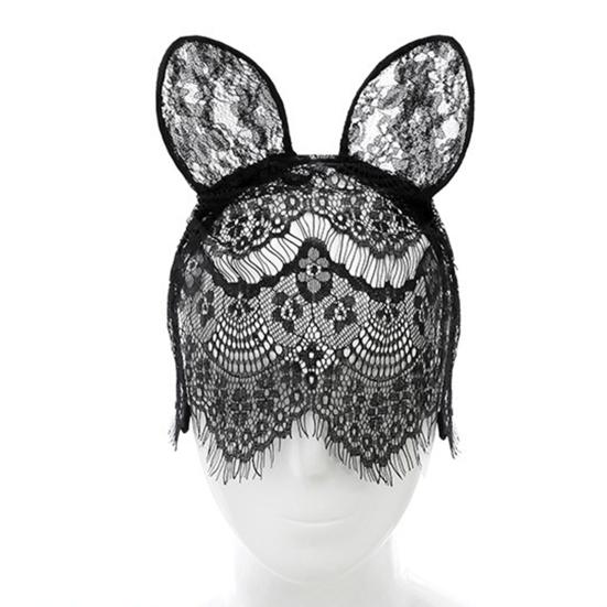 Кружевной обруч для волос, сексуальная тонкая вуаль, дизайн с кошачьими ушками, чистый цвет, повязка на голову для девочек, вечерние