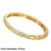New Colorful Enamel Floral Bangle Chinese Style Handmade Open Cuff Bracelet Gold Plated Elegant Diamond Bangle Women