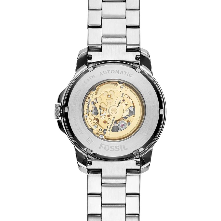 Fossil Grant Автоматические часы-скелетон с белым циферблатом и двухцветным стальным браслетом для мужчин - ME3112