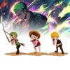Набор ПВХ Фигурок One Piece Луффи Зоро Санджи Аниме Коллекционный Настольный Орнамент