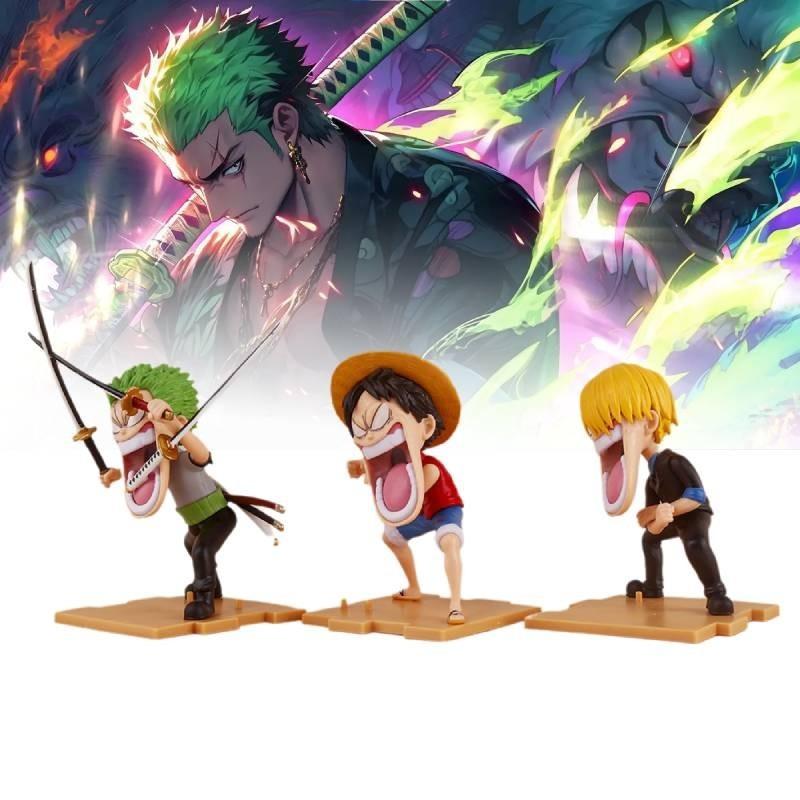 Набор ПВХ Фигурок One Piece Луффи Зоро Санджи Аниме Коллекционный Настольный Орнамент
