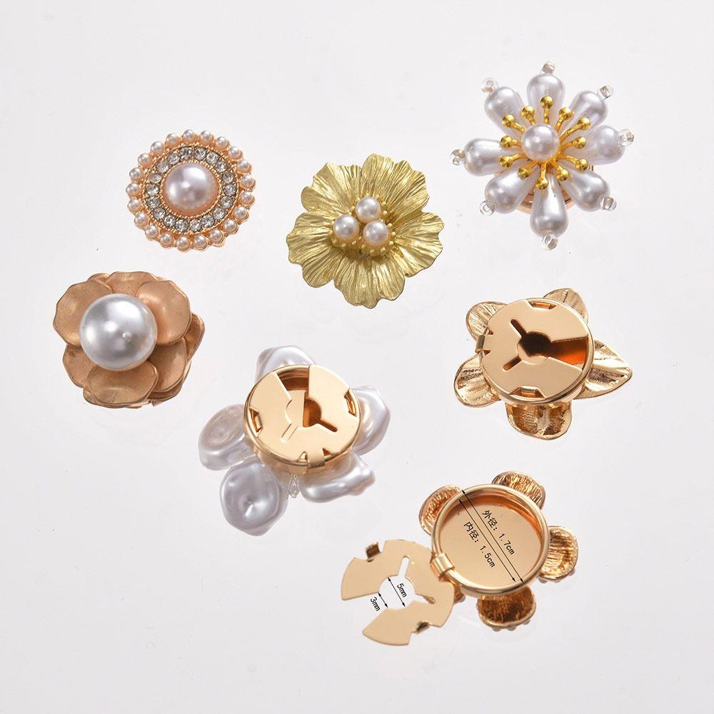 Стразы Жемчуг Цветок Пуговицы-накладки DIY Аксессуары Цветок Запонки для Мужчин Женщин Одежда