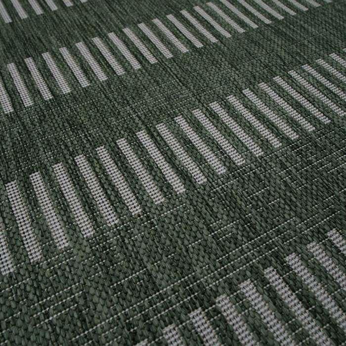 Tapis salon aspect jute motif lignes vert 133x170