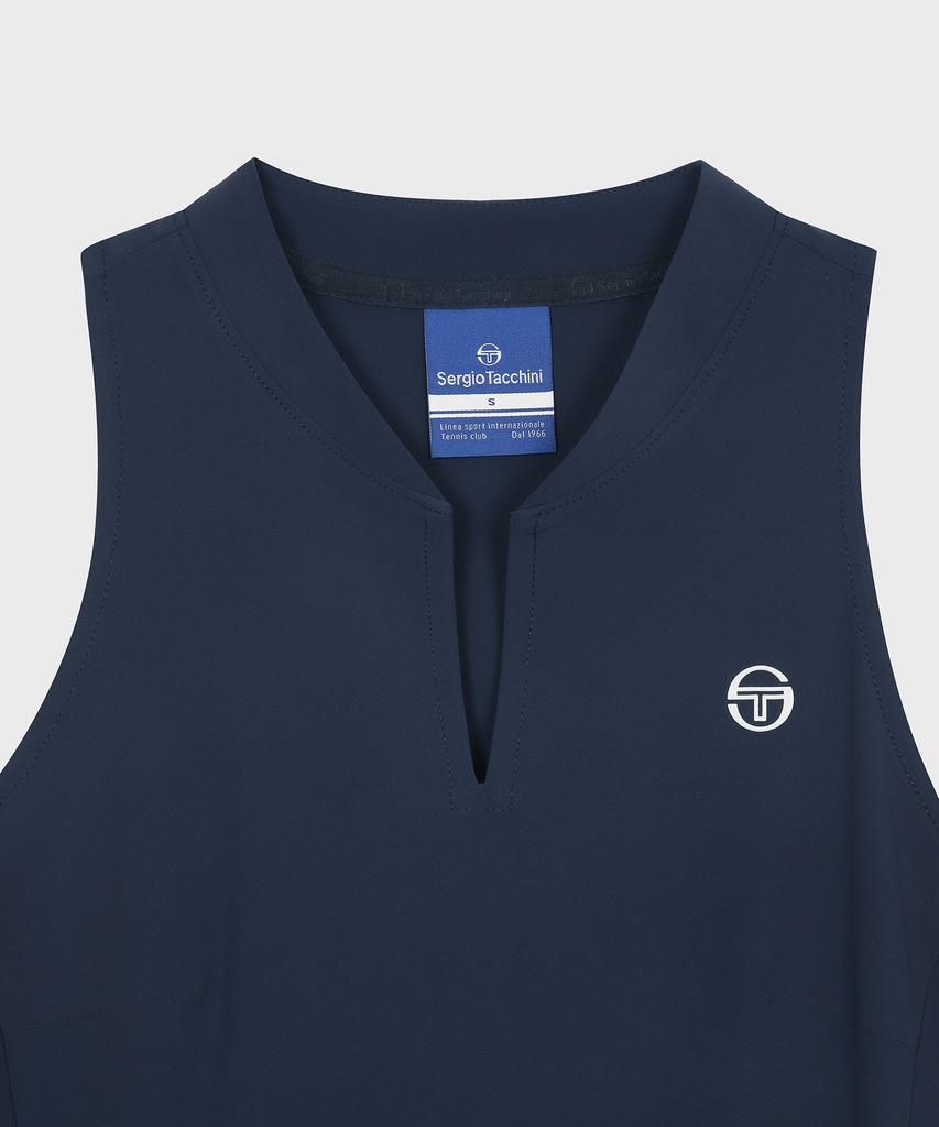 SERGIO TACCHINI W Плетеное плиссированное платье без рукавов (военно-морской флот)