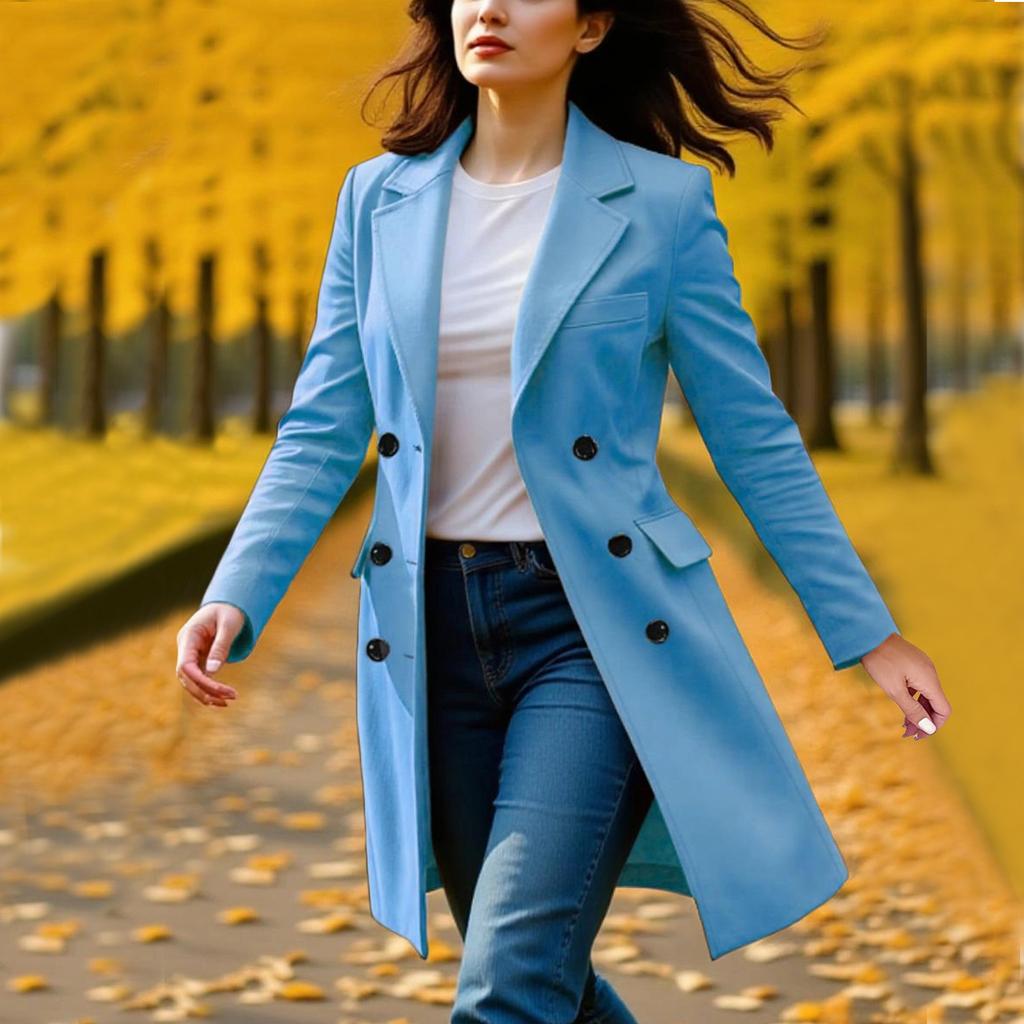 Женские пальто Однобортное пальто-тренч Модные А-силуэта Осенне-зимние куртки