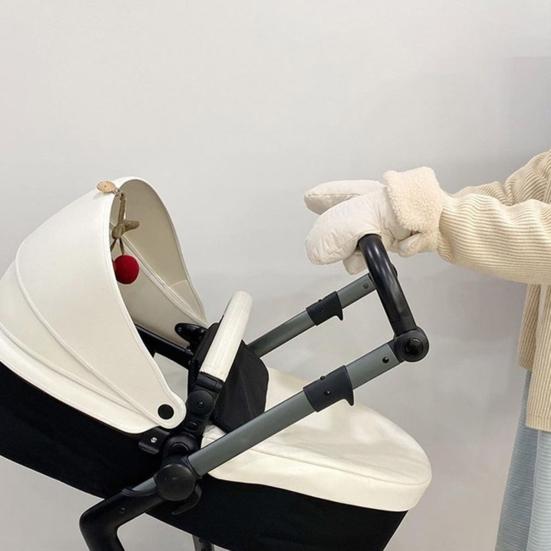 Зимние перчатки для коляски Водонепроницаемые Теплые муфты для рук Защита от холода и ветра Универсальные варежки с плюшевой подкладкой для малыша и родителей Прогулки Поездки за покупками