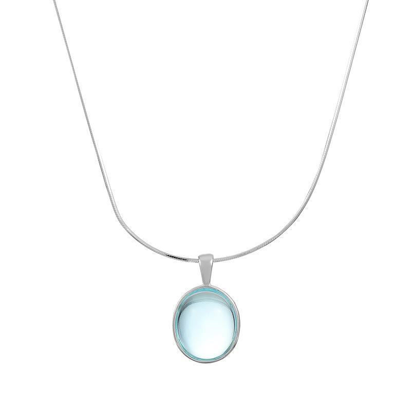Ожерелье из овального аквамарина и лунного камня Banyan Tree S925 Silver - уникальная цепочка на ключицу для девушки 